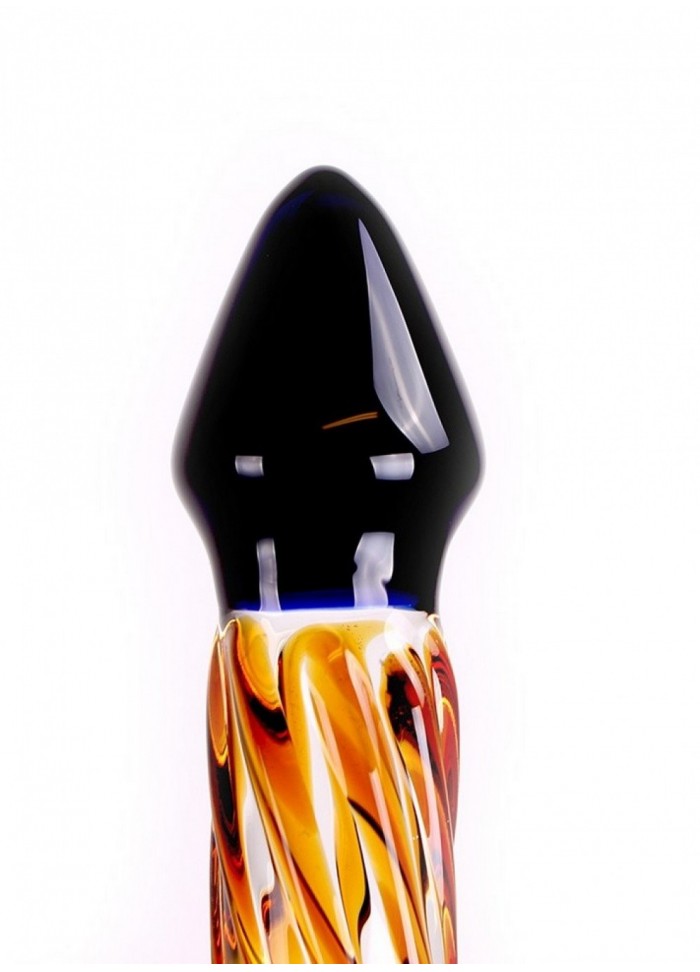 Gode En Verre Glas Dildo Black Yellow Rocket Anal Vaginal