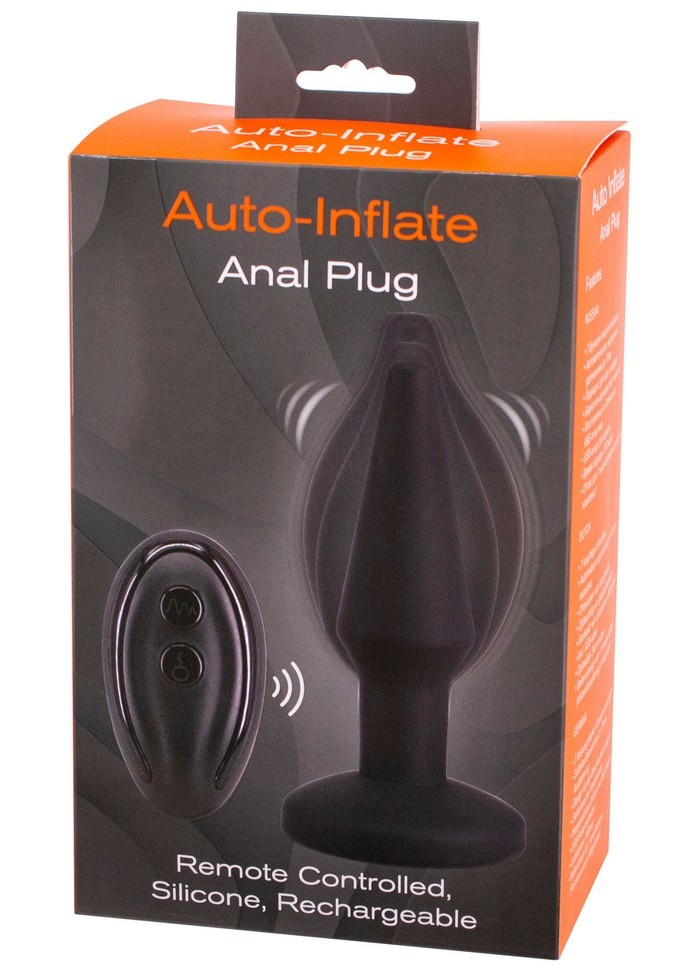 Plug Anal Gonflable Vibrant Avec T L Commande Sans Fil Silicone Noir