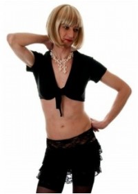 Travesti-Top manches courte opaque noir