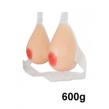 Prothèses seins silicone avec soutien gorge Bonnet 90B - 600 gr