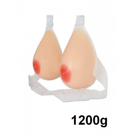 Prothèses seins silicone avec soutien gorge Bonnet 100D - 1200grs