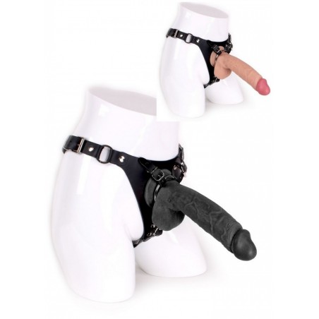 Kiotos Gode ceinture COX Strap-On + Dildo - gode noir-chair