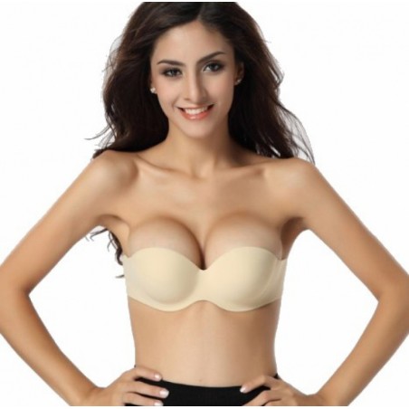 Soutien gorge bandeau adhésif sans bretelles Nude