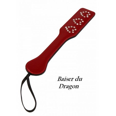 Paddle Baiser du Dragon Coeur Strass Vinyls Rouge