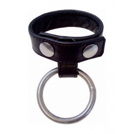 MB-Cockring Cockstrap cuir avec anneau acier