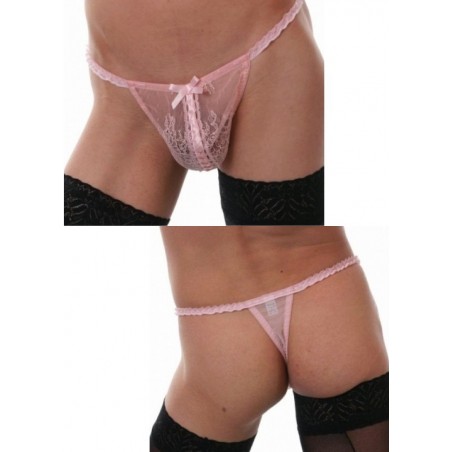 FoliesbyRenaud String homme Emma dentelle rose