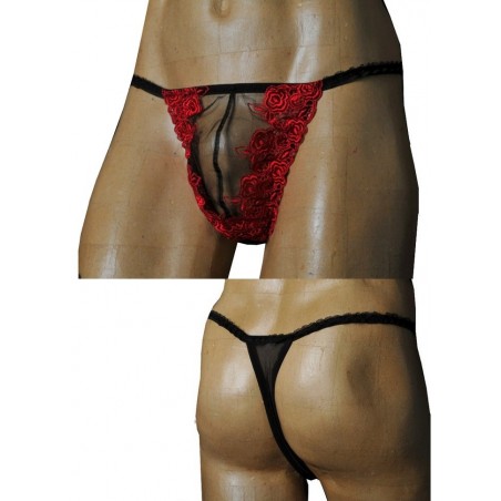 FoliesbyRenaud String homme travesti Carmen noir rouge