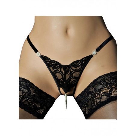 FoliesbyRenaud Mini string ouvert Natacha noir sophielibertine