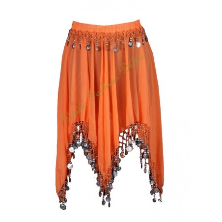 Oriental Jupe courte sequins or orange