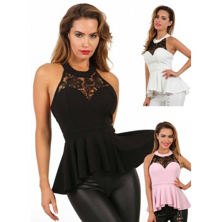 Top peplum rétro pour femme sophie libertine vannes sexshop