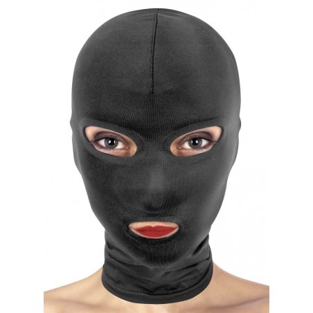 Cagoule BDSM en spandex avec trous pour les yeux et la bouche, fétiche  fantasme noir - taille unique