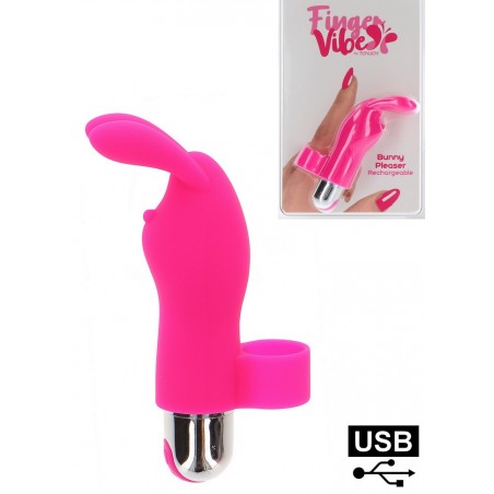 Doigt vibrant rechargeable Bunny Pleaser rose