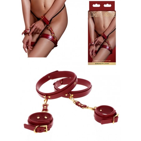 Taboom Menottes poignets & cuisses Wrist To Thigh Cuff Set Bordeaux & Or sophie libertine