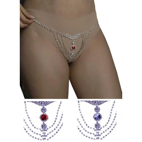 String femme Mia en strass blanc ou rouge pas cher