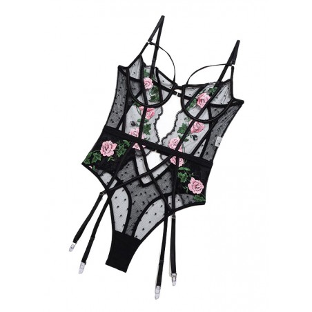 Lingerie coquine body noir en dentelle sophie libertine vannes