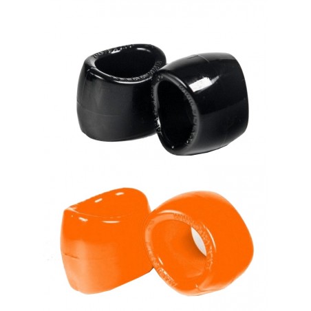 Cockring ZIZI Plasma orange très extensible tendeur de couilles noir-orange