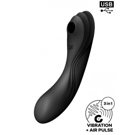 Satisfyer curvy trinity 4 qui vibre et aspire avec une partie externe et une partie pénétrante