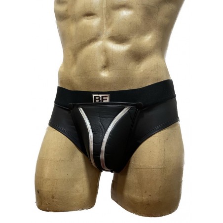 Slip Gay Sexy En Aspect Cuir Zipp Arriere Poche Amovible Pas Cher