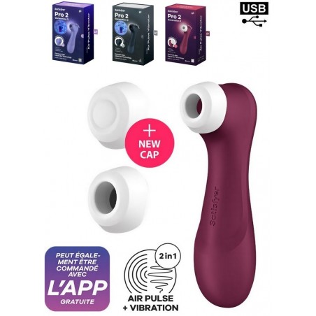 Satisfyer Pro 2 Génération 3 Appli Smartphone Aspire clitoris vibrant Rechargeable noir-violet-bordeaux