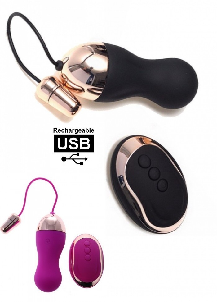 Oeuf vibrant télécommandé  rechargeable violet noir-rose-pas cher