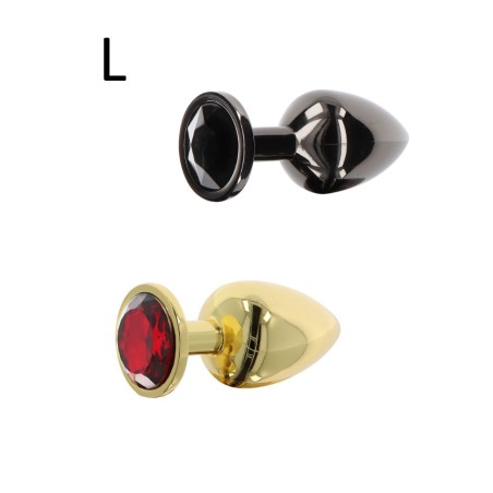 Plug anal bijou Aluminium Butt Plug With Diamond Jewel L noir-or-sophie libertine