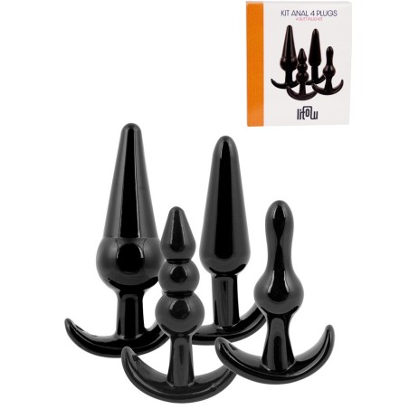 Plug anal kit 4 plugs d'entrainement Litolu PVC noir-sophie-libertine