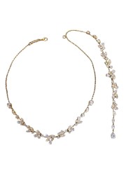 Collier pour femme en chaine dorée avec bijou strass blanc - Sophie Libertine Vannes