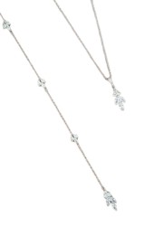 Collier pour femme argenté et strass blanc - vendu chez Sophie Libertine Vannes