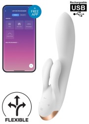 Satisfyer rabbit double flex blanc avec trois puissant moteur vendu à la boutique Sophie Libertine Vannes