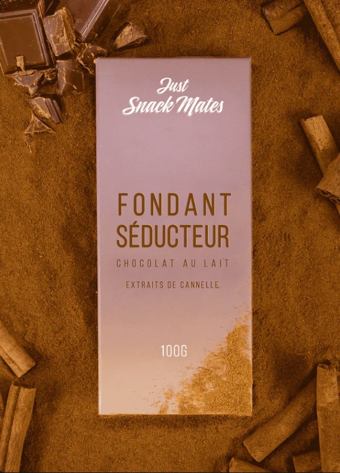Chocolat Aphrodisiaque-lait- Fondant Séducteur- chocolat lait cannelle - just  snack-mates - Sophie Libertine Vannes
