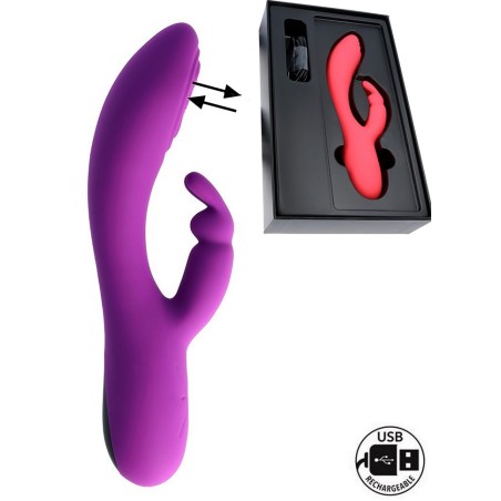 Virgite Vibromasseur Rabbit Rechargeable Clitoris & PointG Taping V9-rose-violet