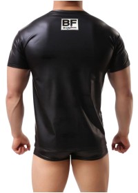 Tee-shirt masculin en simili noir vendu à la boutique Sophie Libertine Vannes