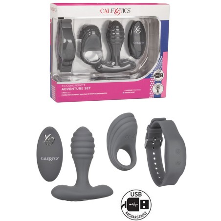 Super promo-sophielibertine-Coffret Plug anal & Cockring Rechargeable avec télécommande