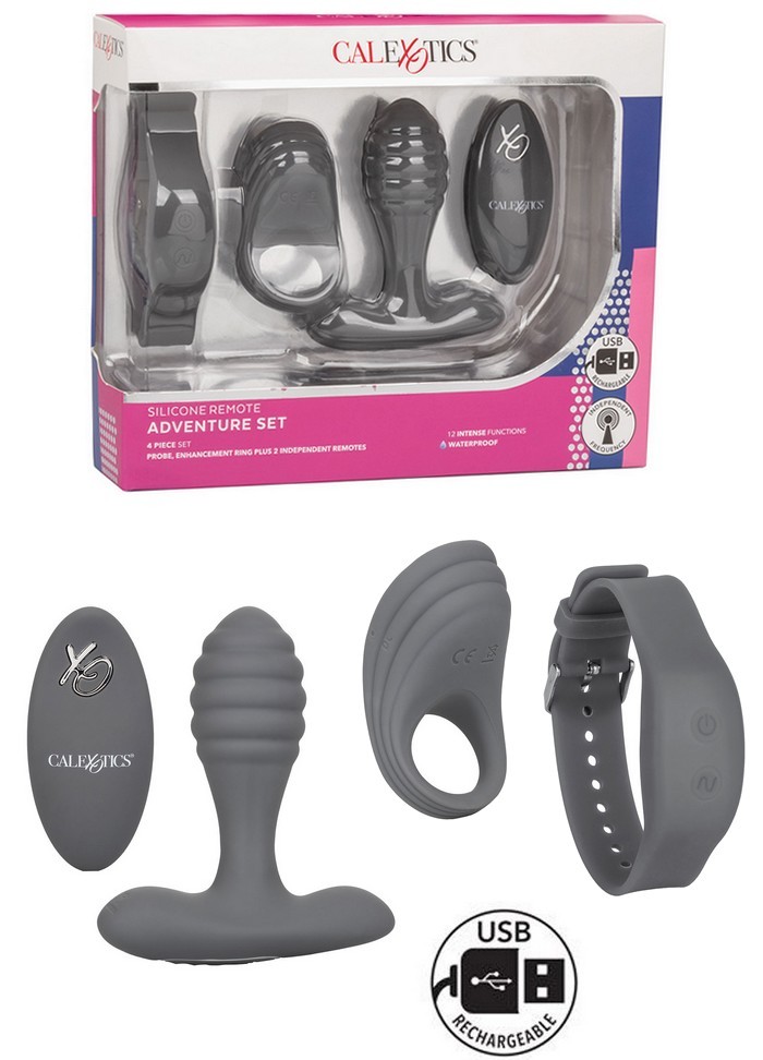 Super promo-sophielibertine-Coffret Plug anal & Cockring Rechargeable avec télécommande