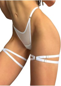 Tour de cuisse en élastique blanc - ajustable vendu à la boutique Sophie Libertine de Vannes