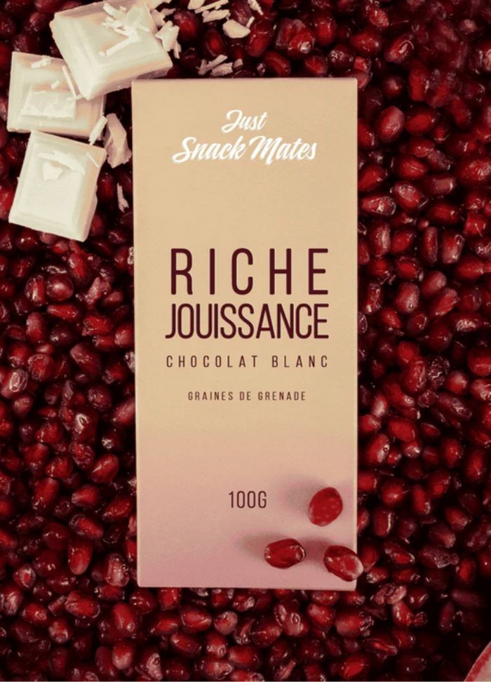 Chocolat aphrodisiaque Just Snack Mates blanc en vente chez Sophie Libertine Vannes sexshop