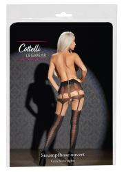 Collant ouvert-Cottelli-jarretières-ouverture à l’entrejambe-sexshop-sophielibertine