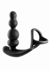 Chapelet rotatif-silicone-plaisir anal-prostatique-Accessoire intime-double anneau pénien-vibrations