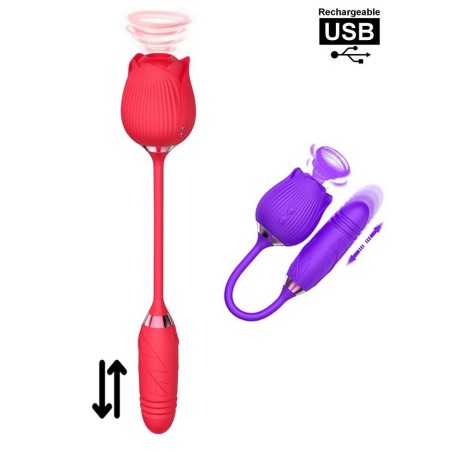 Stimulateur pour femme rose rouge ou violette avec stimulation interne et externe en vente chez Sophie Libertine Vannes