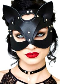 Masque sexy pour femme en simili noir en vente chez Sophie Libertine Vannes