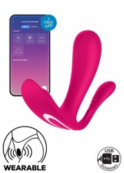 Satisfyer Stimulateur PointG + Anal + Clitoris connecté Top Secret+ rose