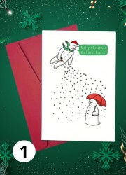 post card snowman-humouristique-fête de noël-en bretagne