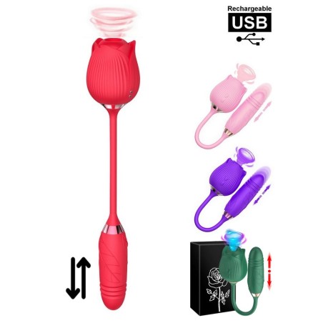 Stimulateur pour femme rose rouge ou violette avec stimulation interne et externe en vente chez Sophie Libertine Vannes