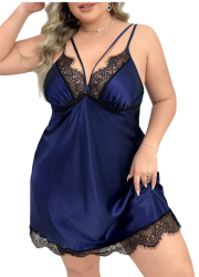 Nuisette satinée bleu nuit en vente au love shop Sophie Libertine Vannes