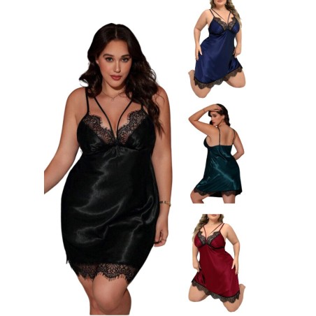 Nuisette satin grande taille en différents coloris